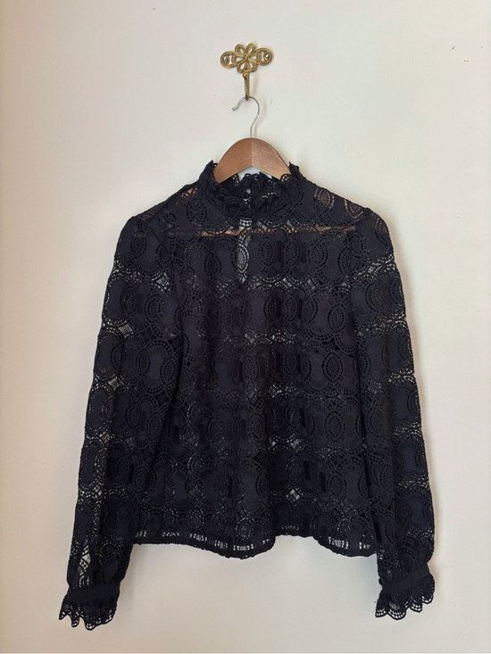 Boden Tops - Boden Black Lace High Neck Blouse Sz 8